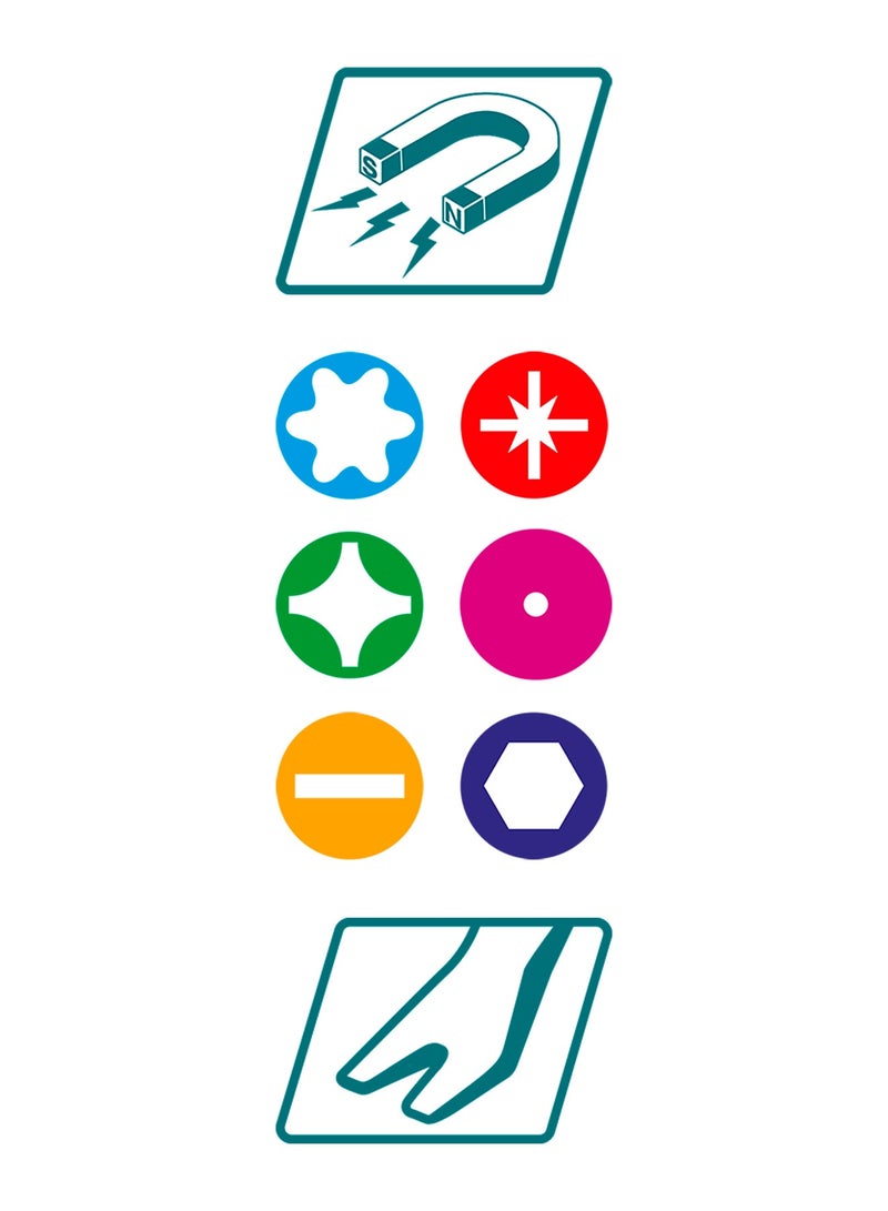 توتال طقم مفك ورؤوس قابل للتبديل من توتال مكوّن من ٣٠ قطعة، مصنوع من فولاذ كروم فاندوم، يضم رؤوس فيليبس والمسطّحة وتوركس والسداسية، مع حامل تمديد بطول ٦٥ ملم، وعلبة تخزين بلاستيكية - Image 4